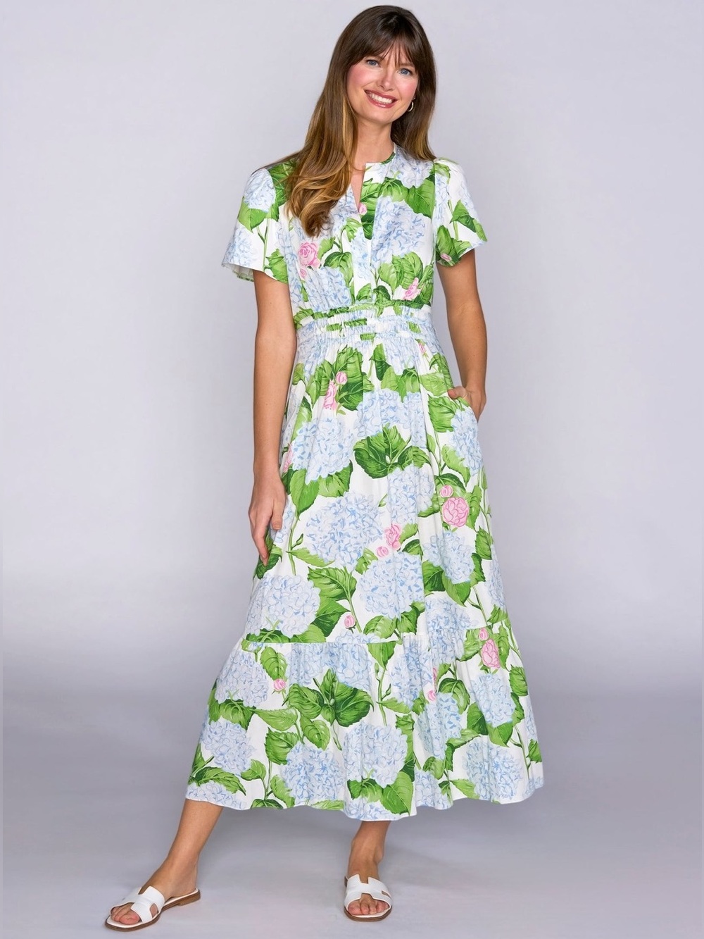Sheridan French Eloise dress in hydrangea